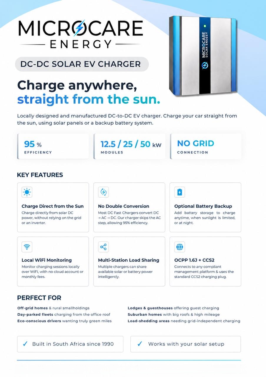 Microcare DC fast charger